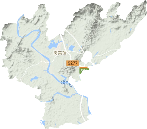 岗美镇地形地图