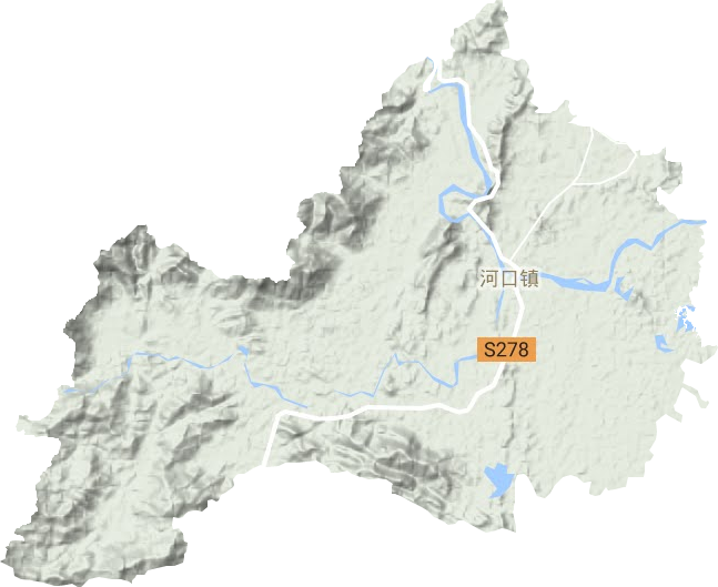 河口镇地形地图