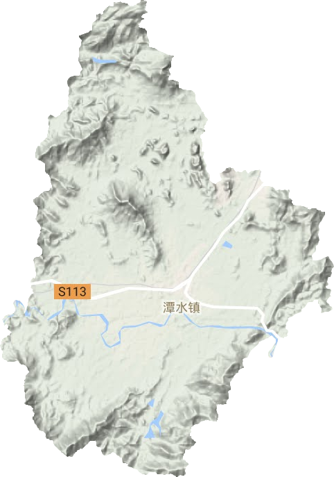 潭水镇地形地图