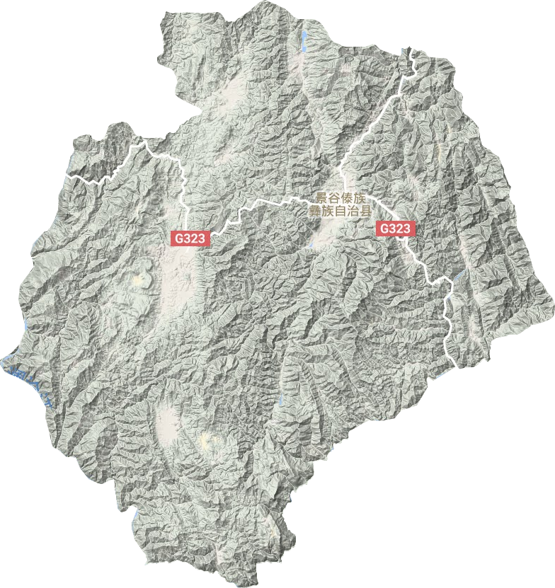 景谷县地形地图