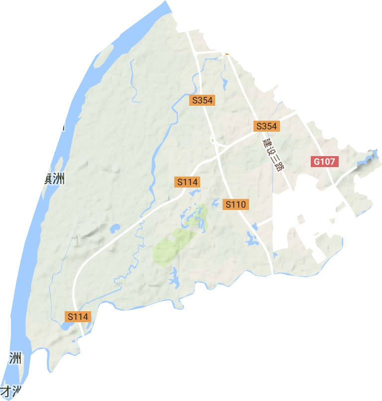 横荷街道地形地图