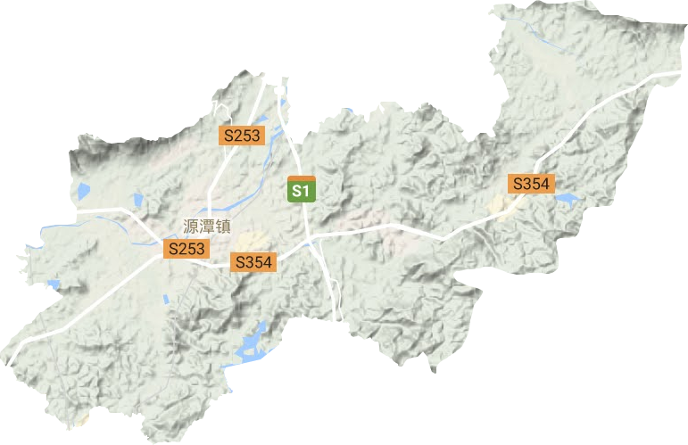 源潭镇地形地图