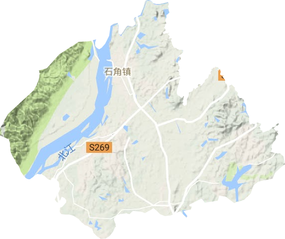 石角镇地形地图