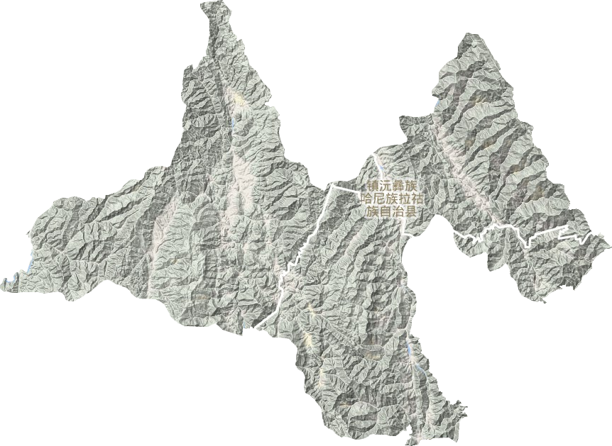 镇沅县地形地图