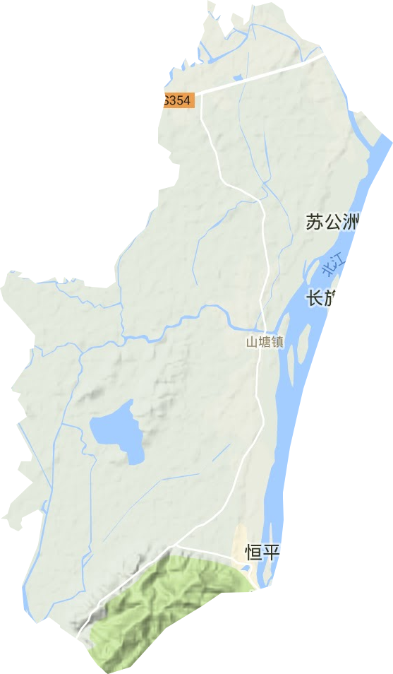 山塘镇地形地图