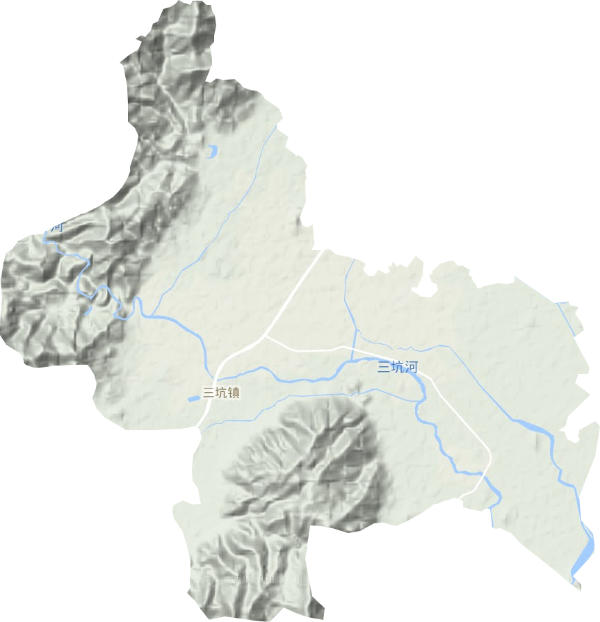 三坑镇地形地图