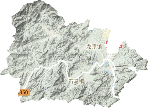 龙颈镇地形地图