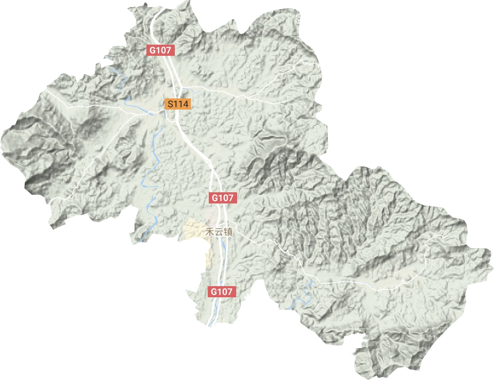 禾云镇地形地图