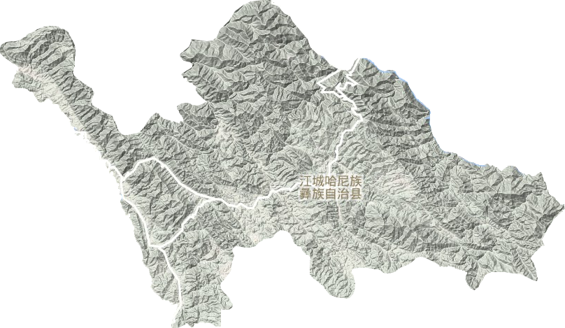 江城县地形地图