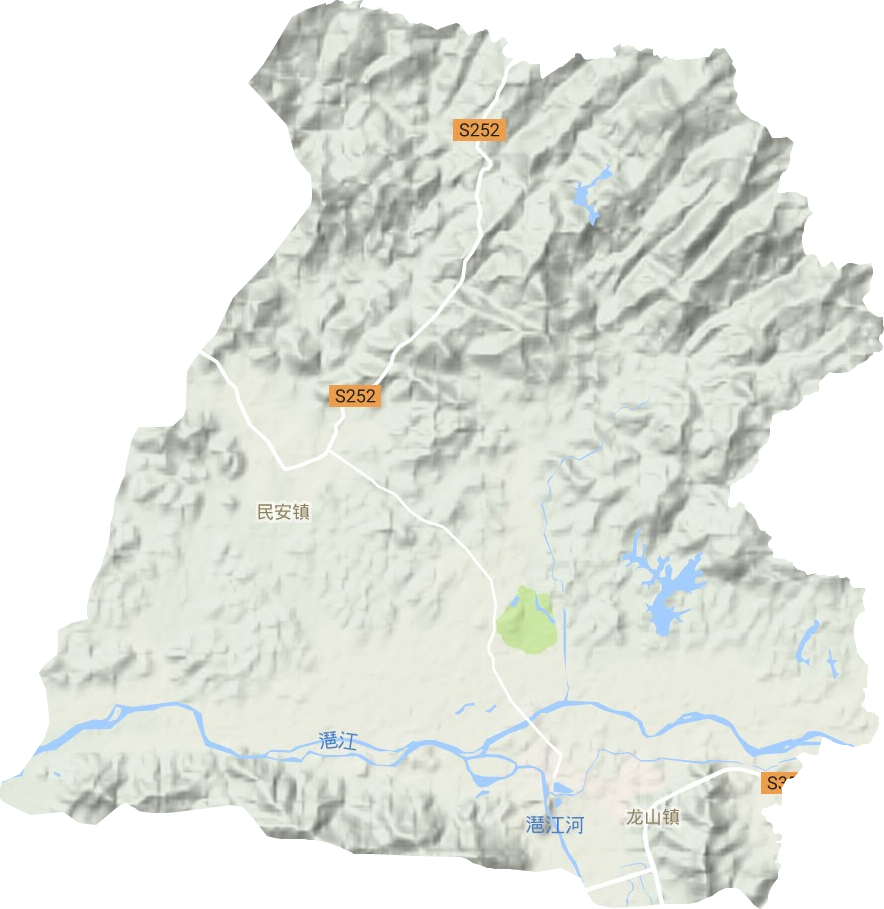 龙山镇地形地图