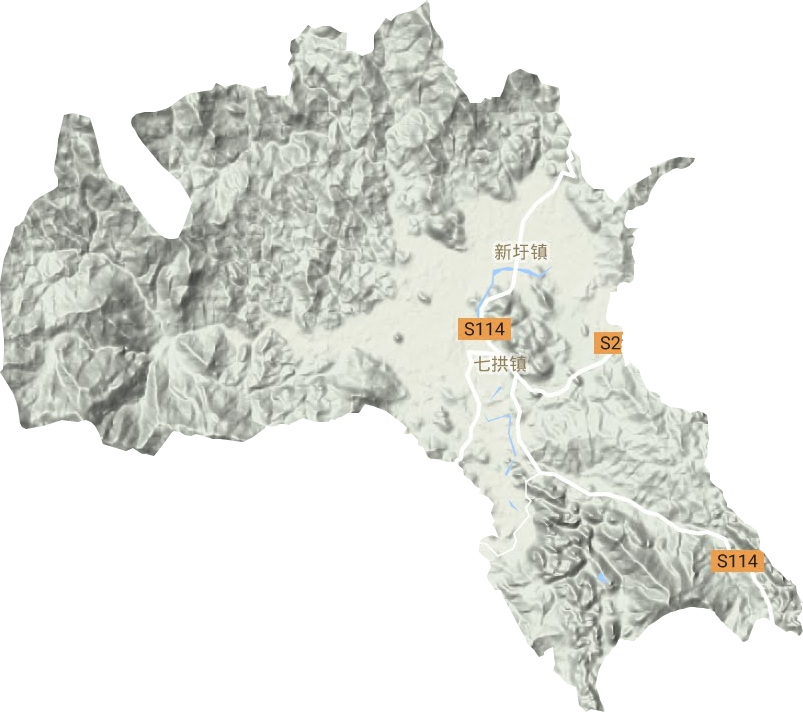 七拱镇地形地图