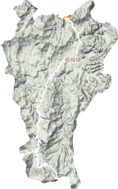 杨梅镇地形地图