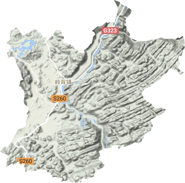 岭背镇地形地图