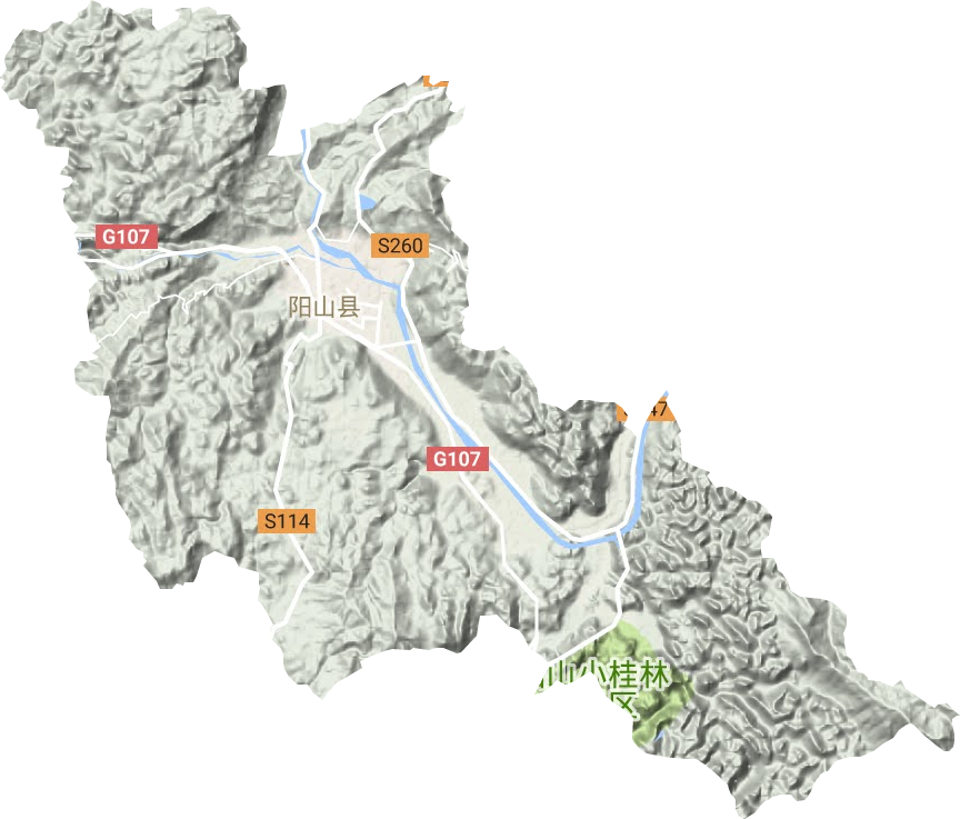 阳城镇地形地图