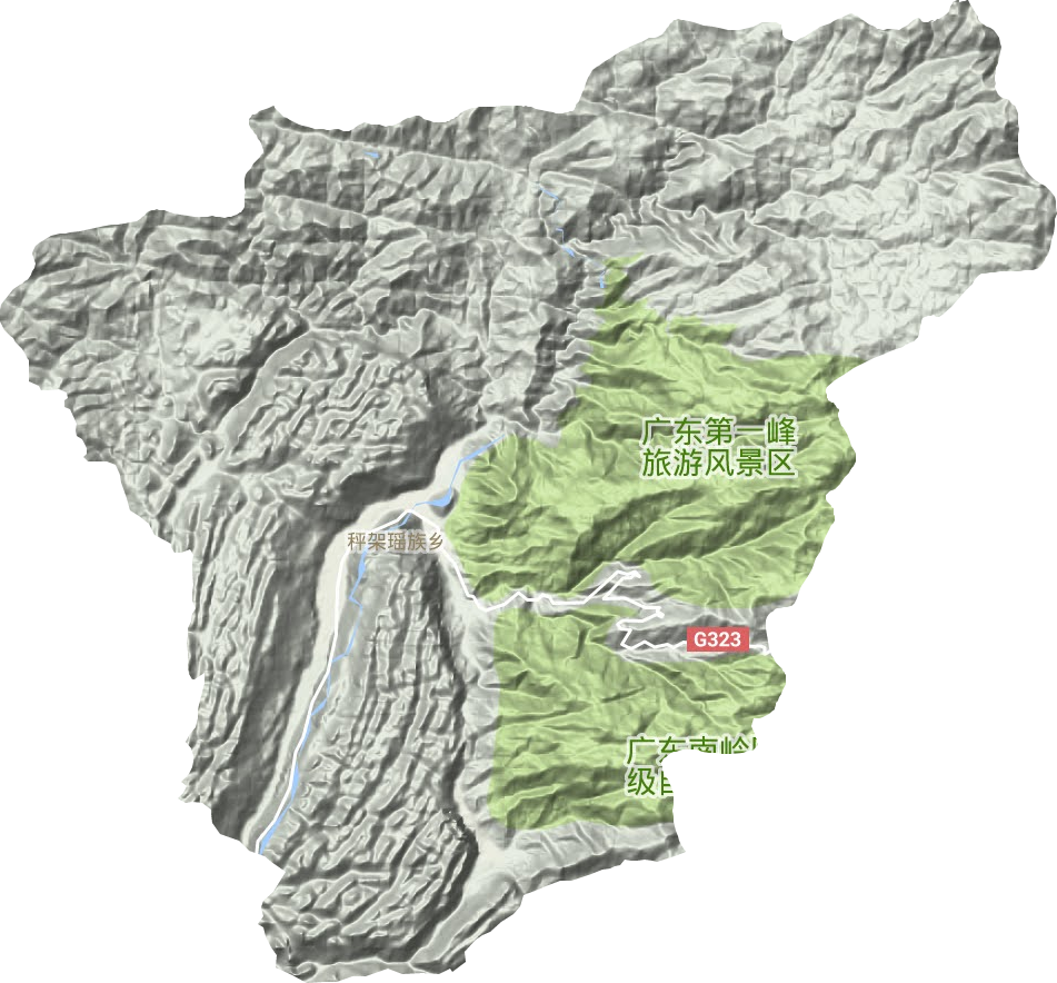 秤架瑶族乡地形地图
