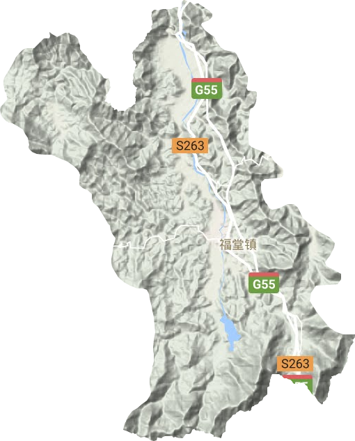 福堂镇地形地图