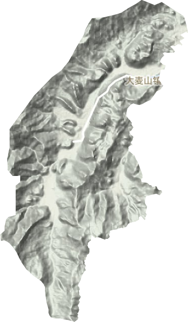 大麦山镇地形地图