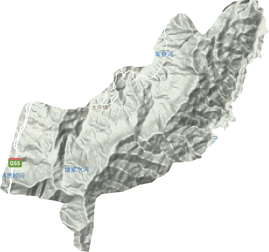 大坪镇地形地图