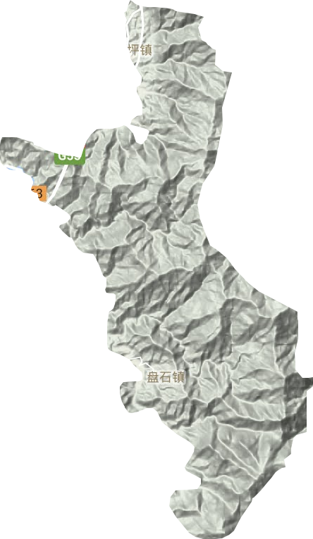 香坪镇地形地图