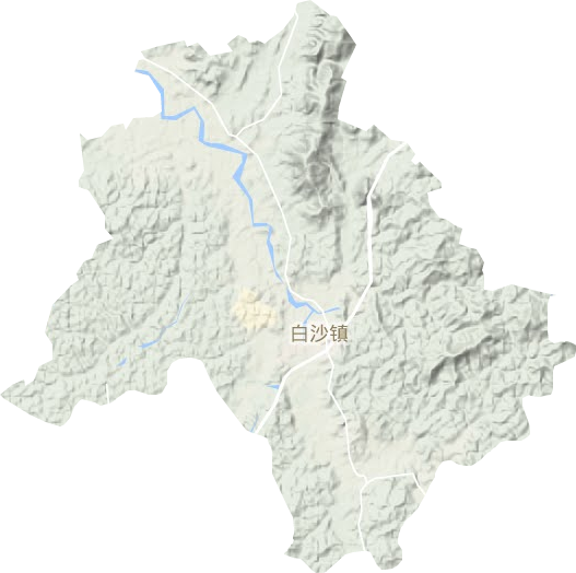 白沙镇地形地图