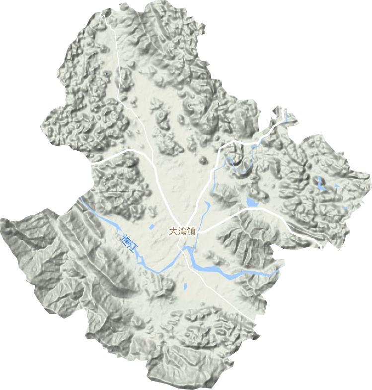 大湾镇地形地图