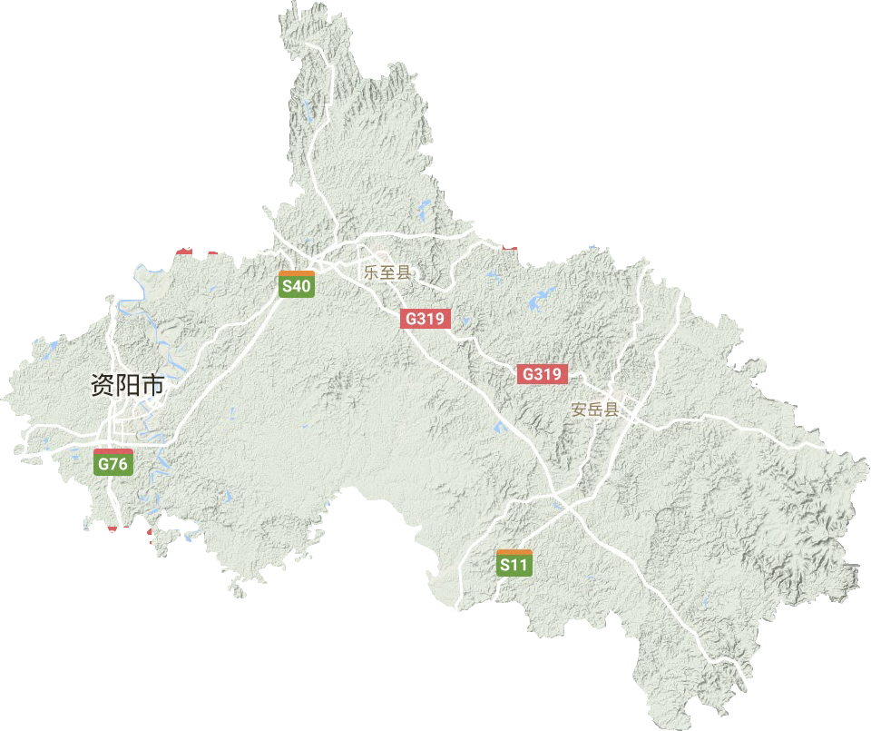 资阳市地形地图