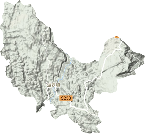 波罗镇地形地图