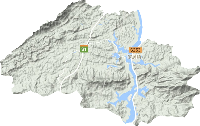 黎溪镇地形地图