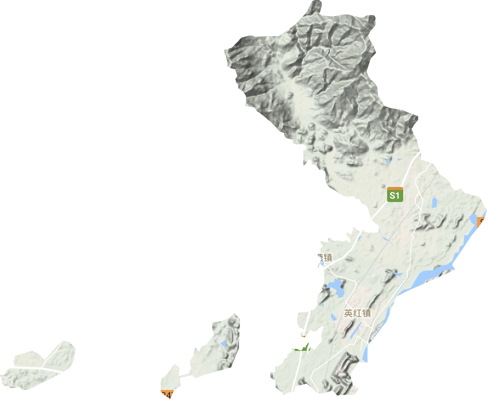 英红镇地形地图