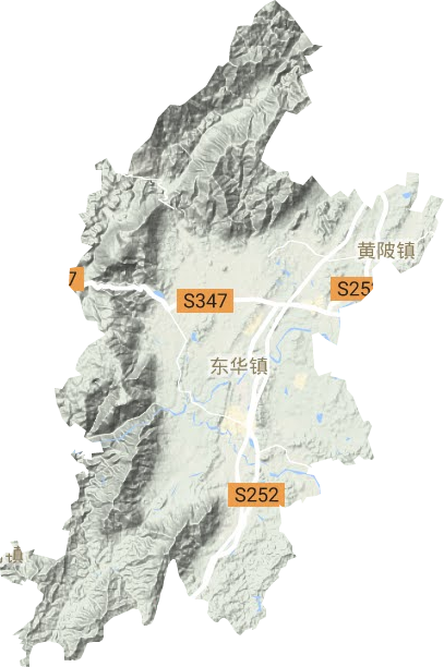 东华镇地形地图