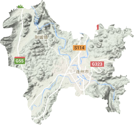 连州镇地形地图