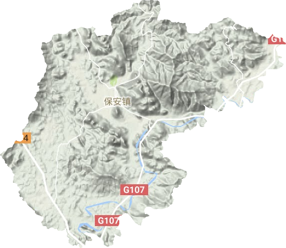 保安镇地形地图