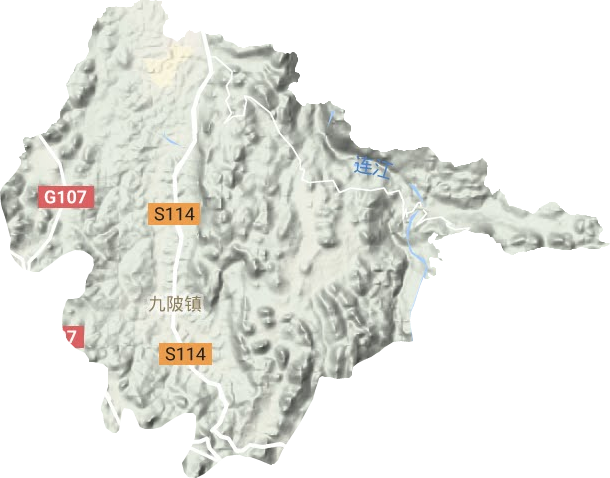 九陂镇地形地图
