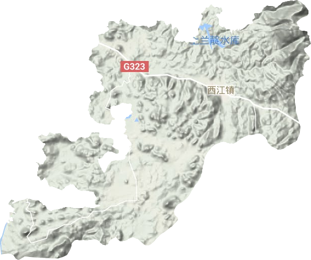 西江镇地形地图