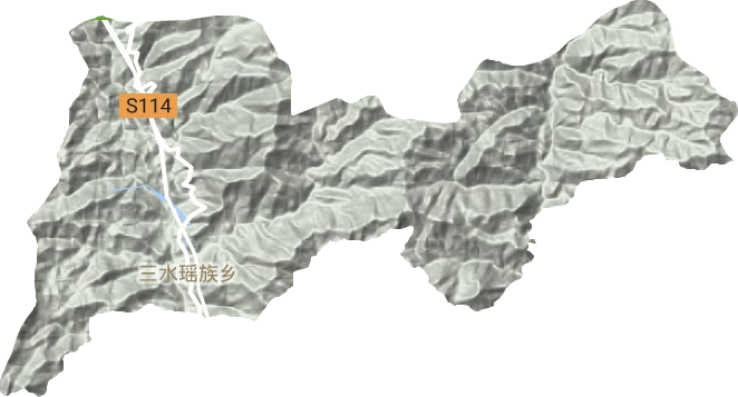 三水瑶族乡地形地图