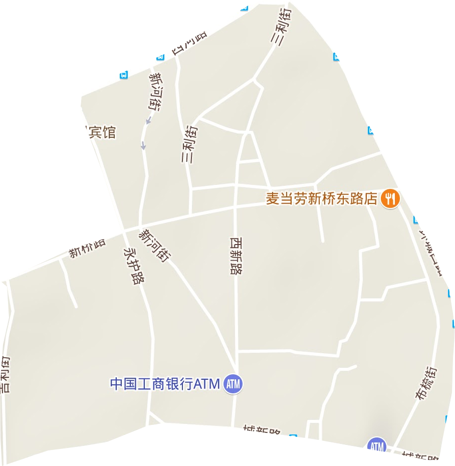 西新街道地形地图