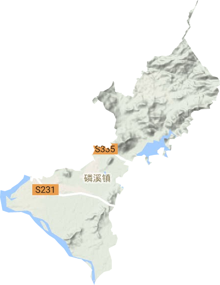 磷溪镇地形地图