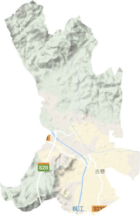 古巷镇地形地图
