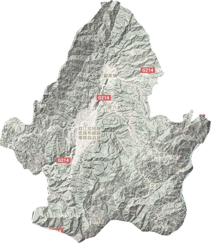 双江县地形地图