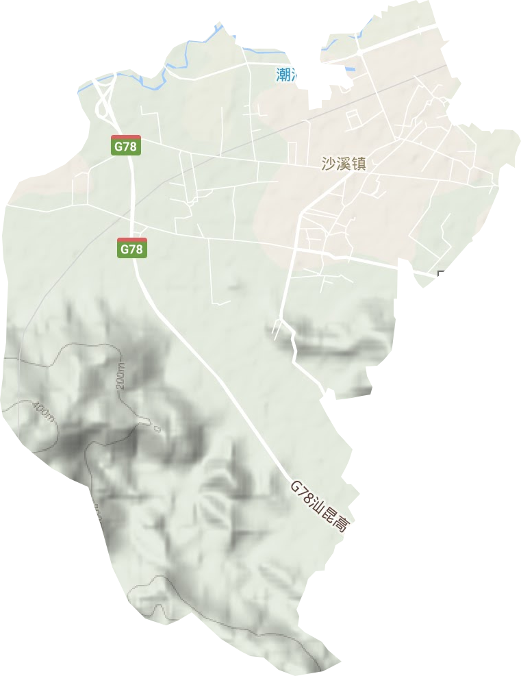 沙溪镇地形地图
