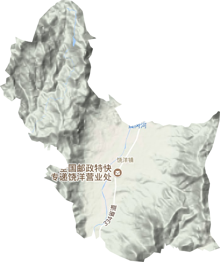 饶洋镇地形地图