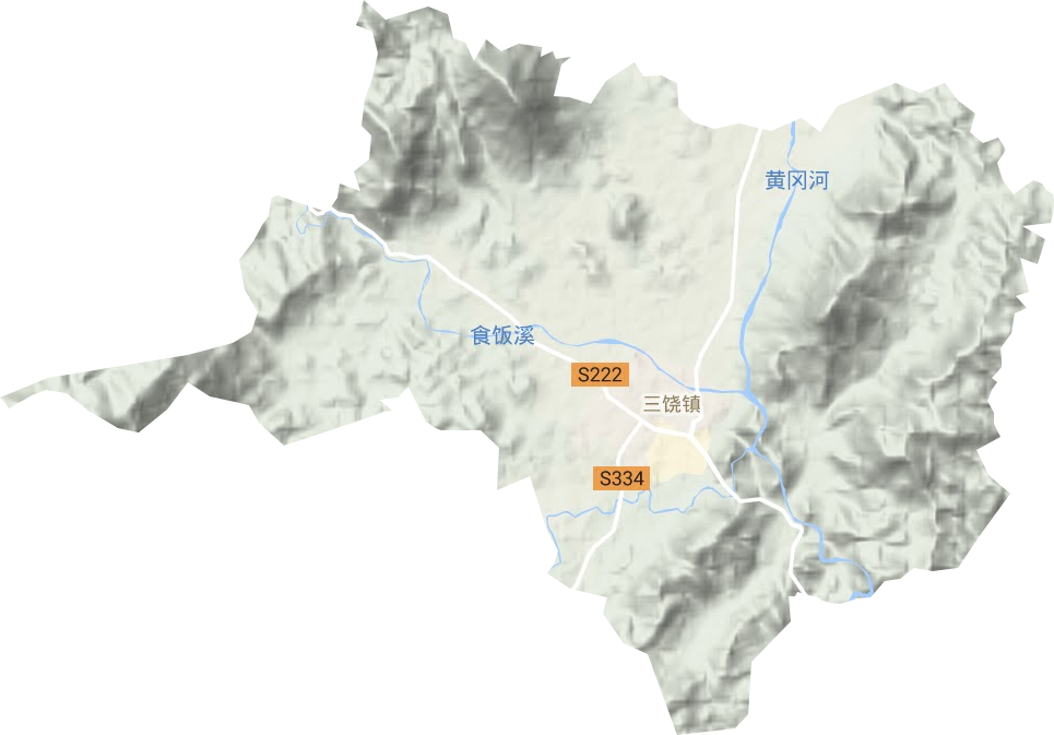 三饶镇地形地图