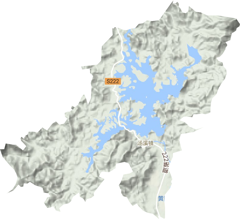 汤溪镇地形地图