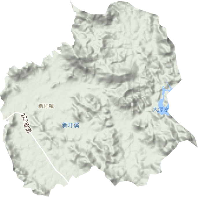 新圩镇地形地图