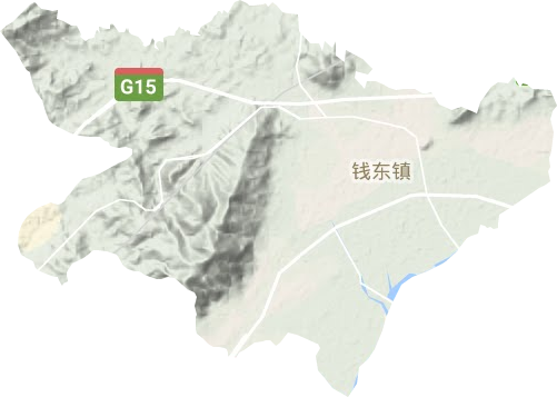 钱东镇地形地图