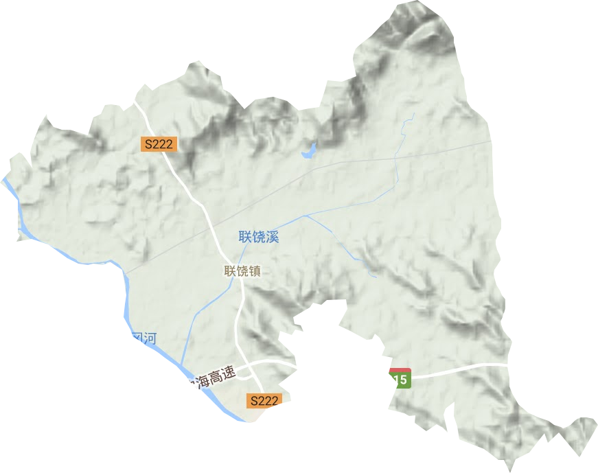联饶镇地形地图