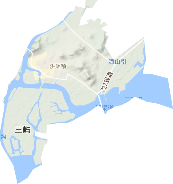 汫洲镇地形地图