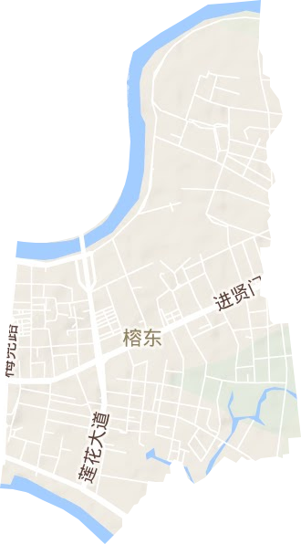 榕东街道地形地图