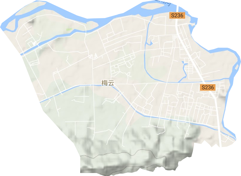 梅云街道地形地图
