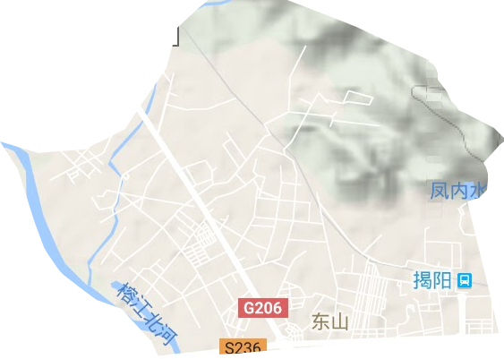 东阳街道地形地图